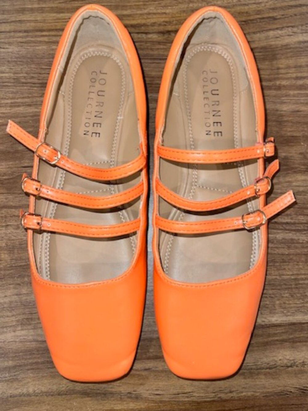 Journee Darlin Orange Ballet Mary Jane Flats (9M)